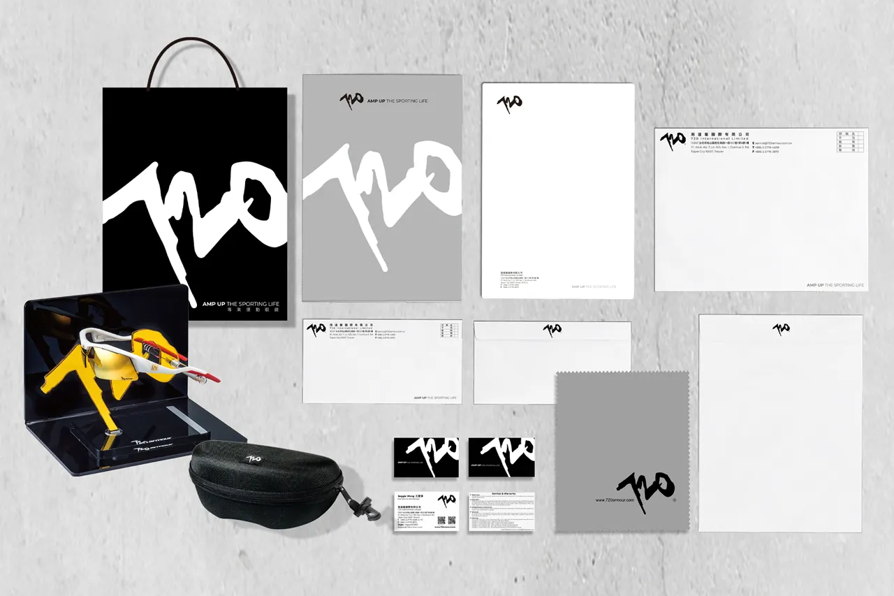 720armour 品牌識別信封與信紙排版