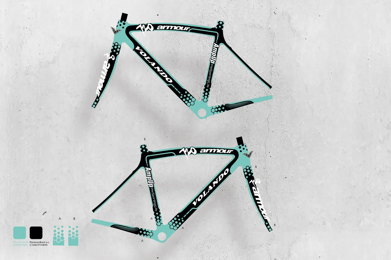 自行車架 流線幾何與漸層色彩塗裝