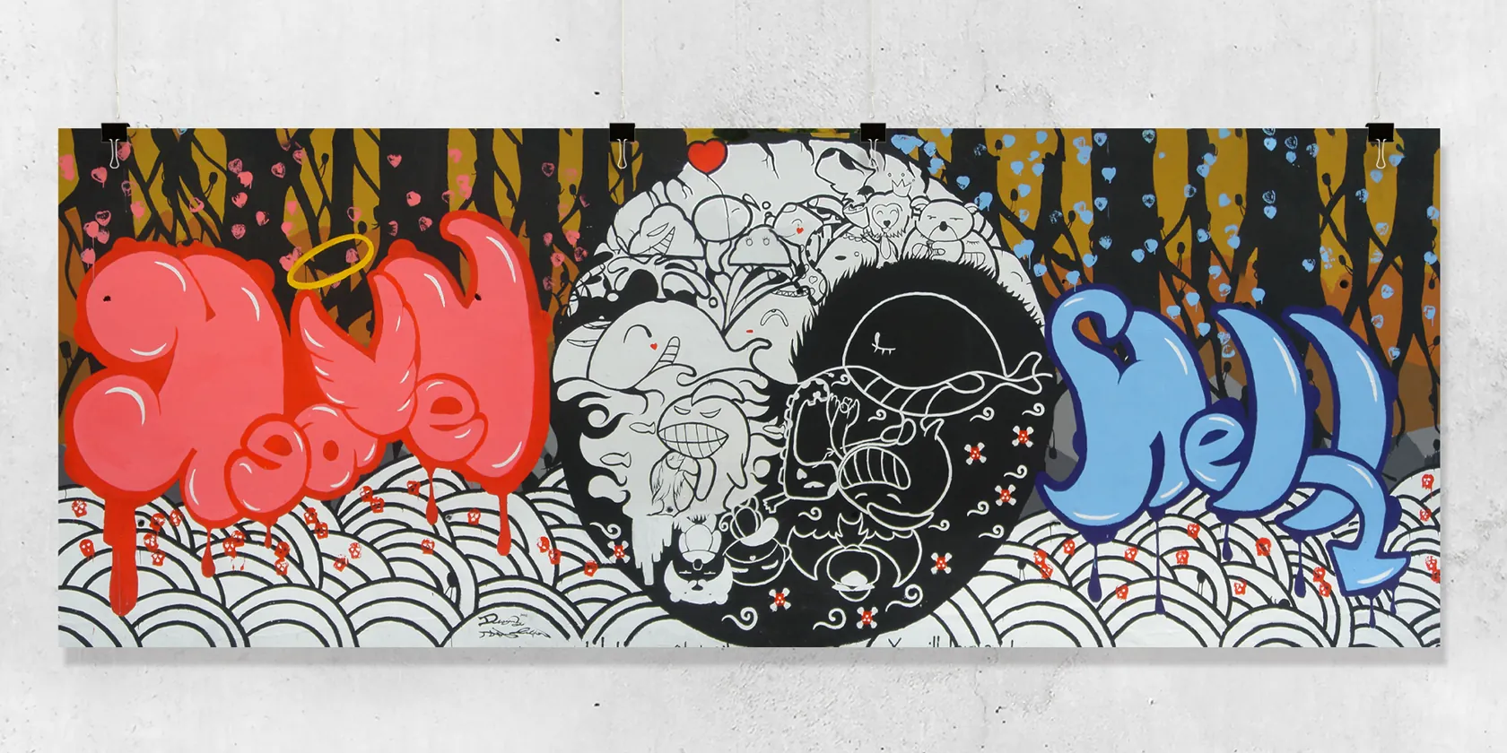 朱銘美術館 戶外手繪塗鴉藝術 天堂與地獄